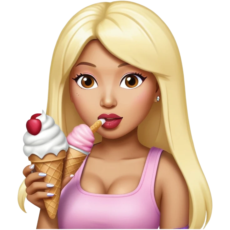 Nicki Minaj eating ice cream emoji