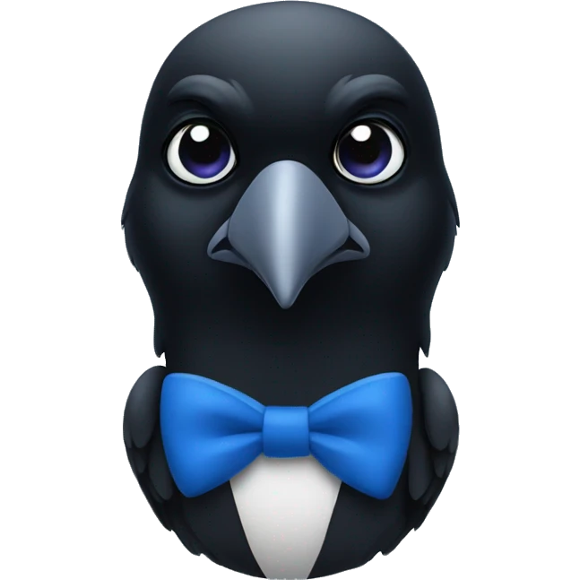 A raven with a blue bow tie emoji