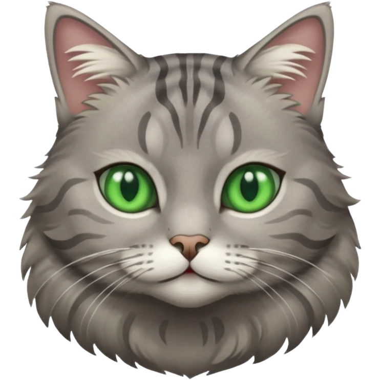 Gray tabby cat with green eyes  emoji