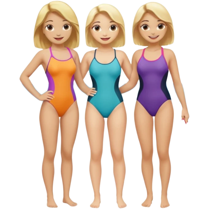 2 women light skin blonde hair with swinsuit fuul body emoji