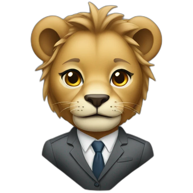 lioness in a professional suit emoji