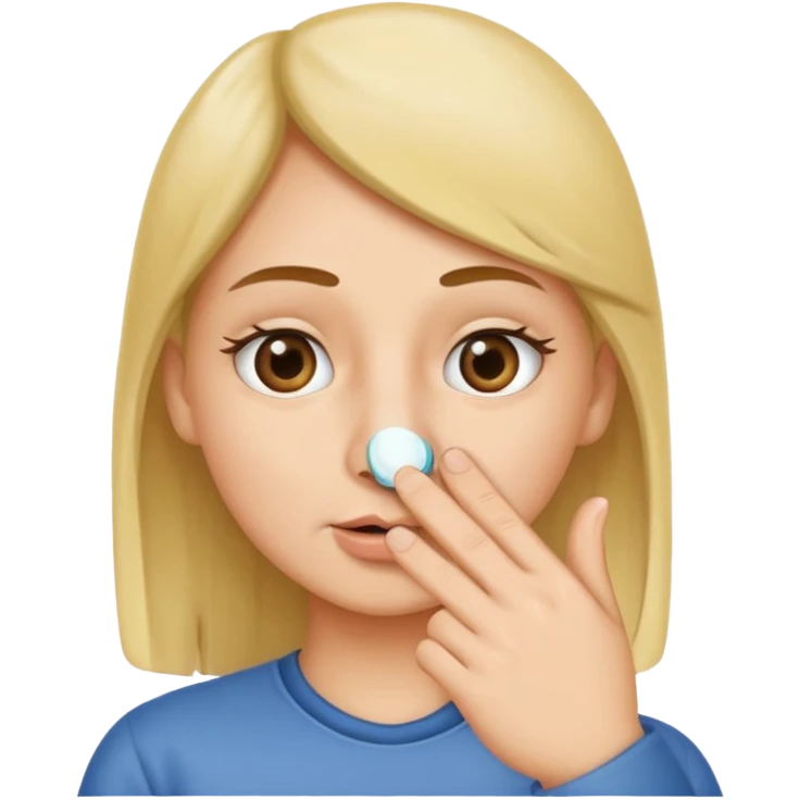 Putting finger in a nose emoji