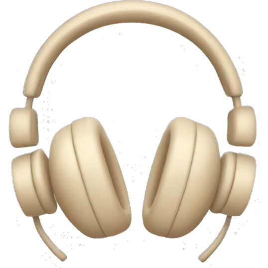 beige apple headphones with beige bows tied on the sides emoji