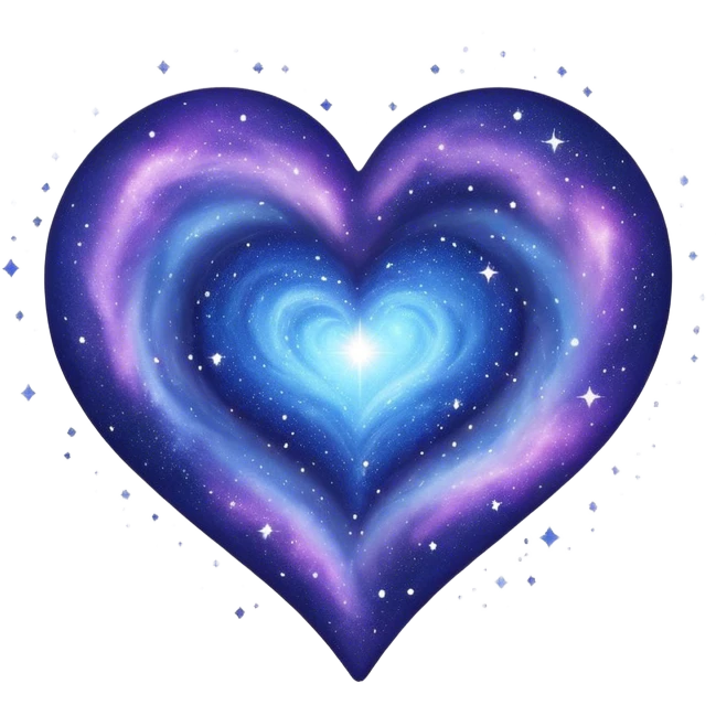 Indigo colour galaxy heart  emoji
