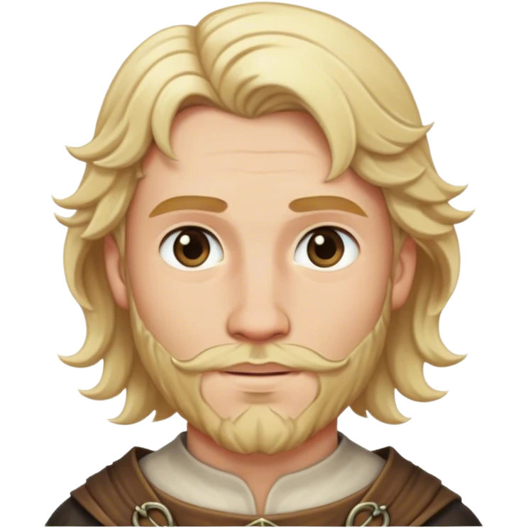 Medieval male light blonde short beard with natural waves emoji