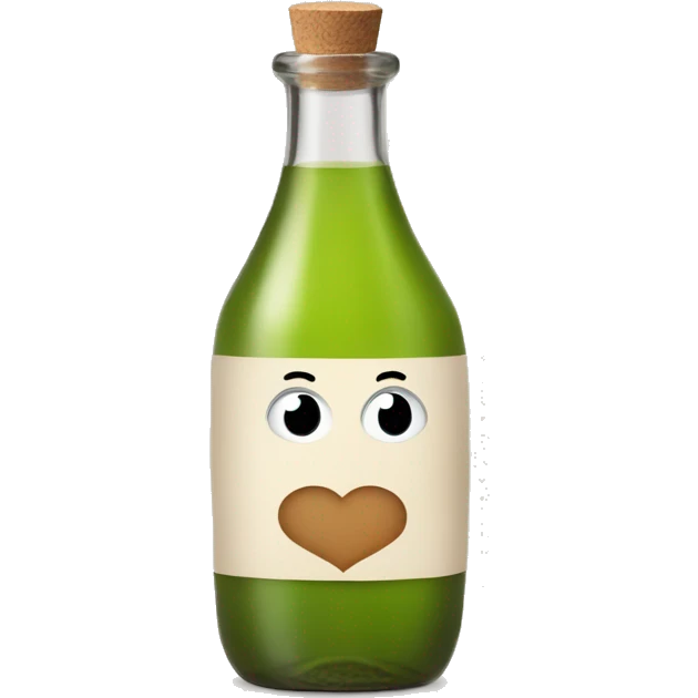 Vinegar bottle with heart face emoji
