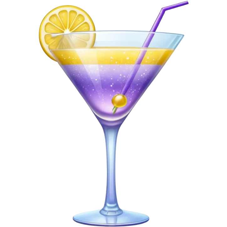 Lavender Yellow Gradient Glitter Cocktail  emoji