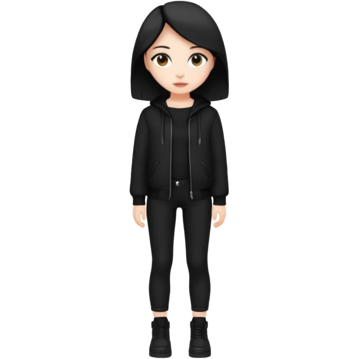 alt-girl в чёрной одежде в полный рост  emoji