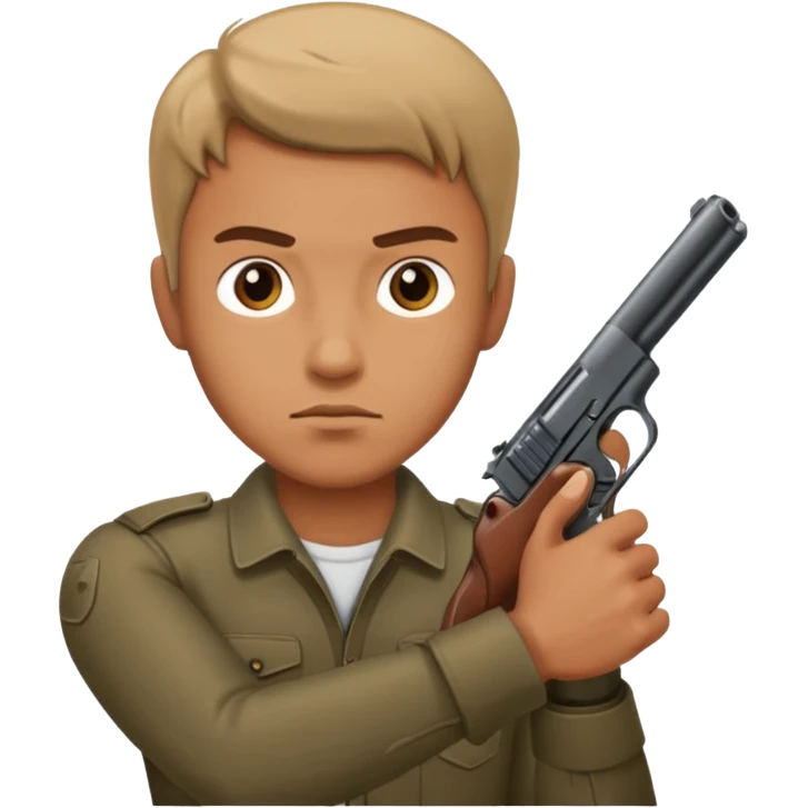 a guy shooting emoji