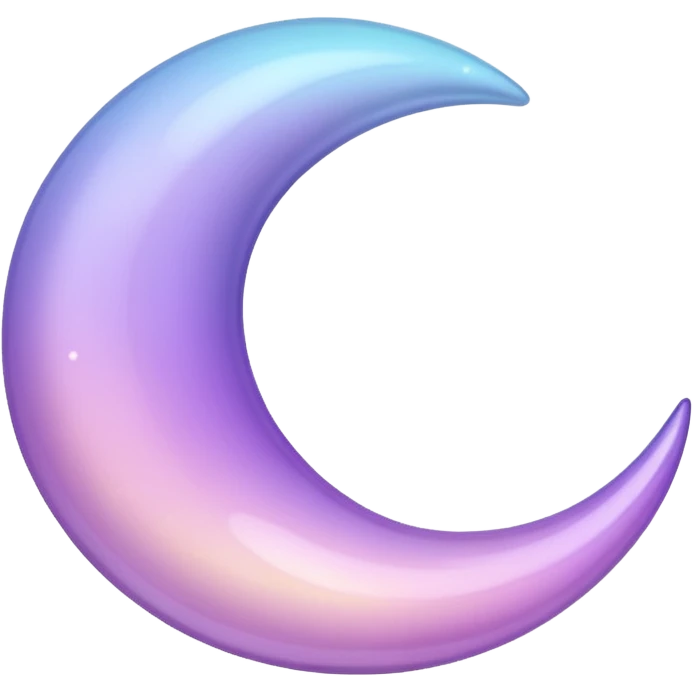 Sparkly glossy Pastel lilac-gradient crescent emoji