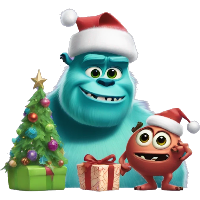 Monsters Inc christmas mood emoji