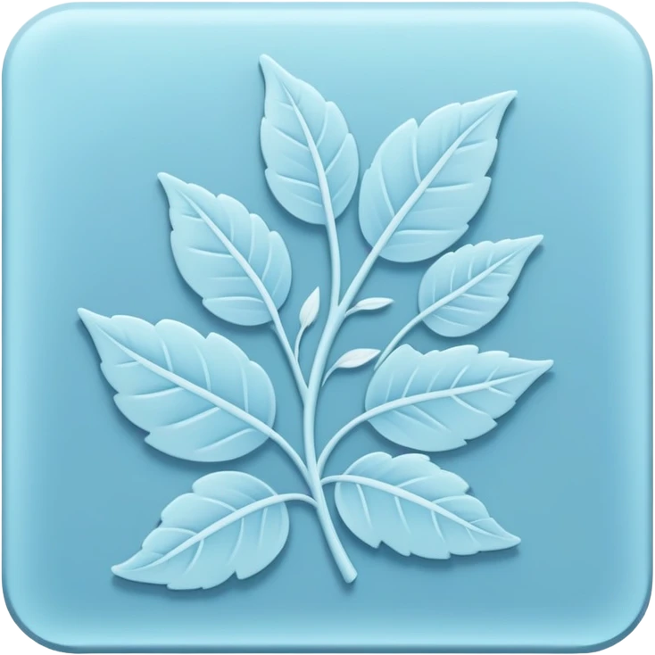 phone icon, pastel blue color, with a leafy border emoji