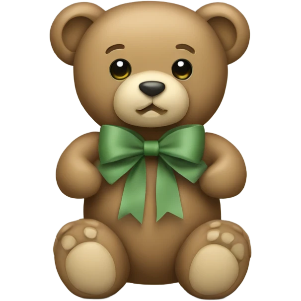 Teddy bear with khaki green bow emoji