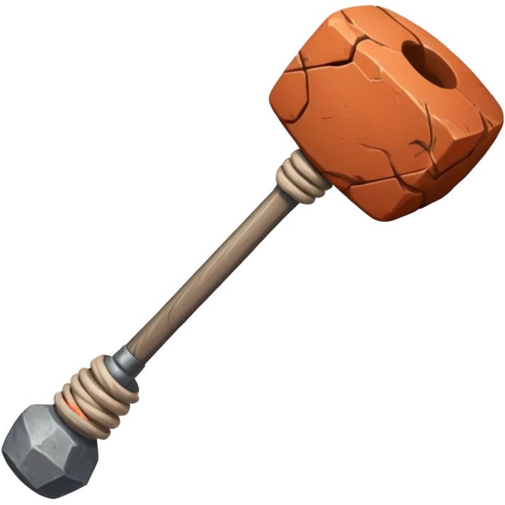 A heavy stone club with knotted handle grip.












 emoji