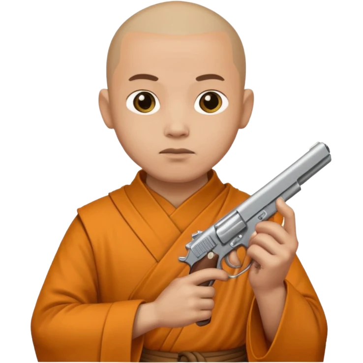 monk with gun  emoji