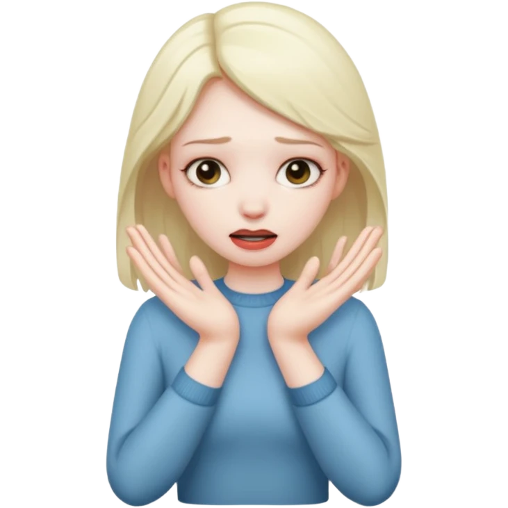 girl chocking herself with hands emoji