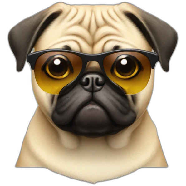 Pug with sunglasses emoji