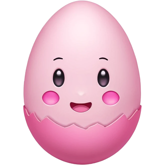 cute pastel pink egg slightly cracked with bright pink light glowing from inside, soft aura around egg, simple bold outline, kawaii twitch emote, transparent background emoji