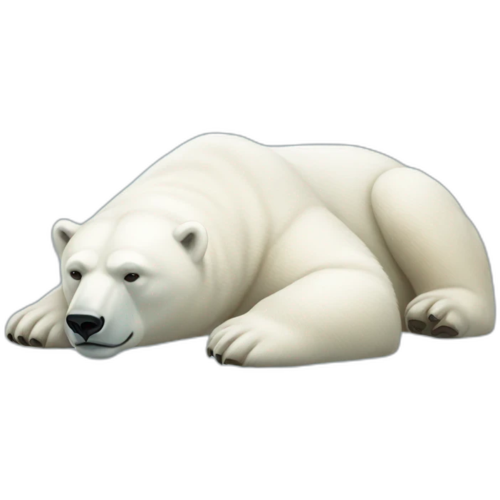 Polar bear full body laying down emoji