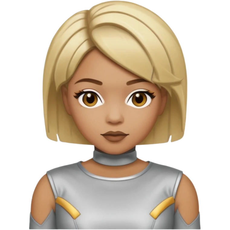 T-Boz from TLC with short blonde hair, silver outfit emoji