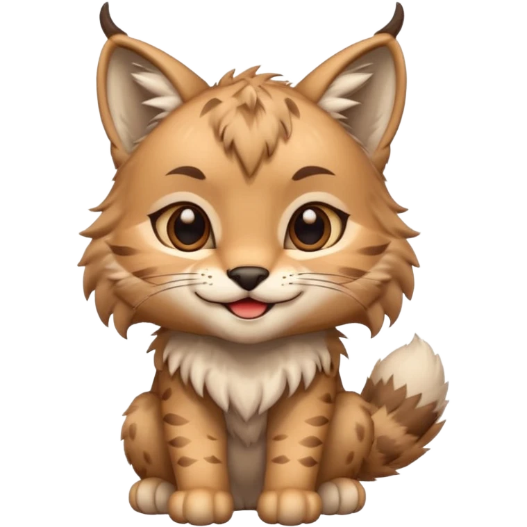 Chibi Sticker lynx happy emoji