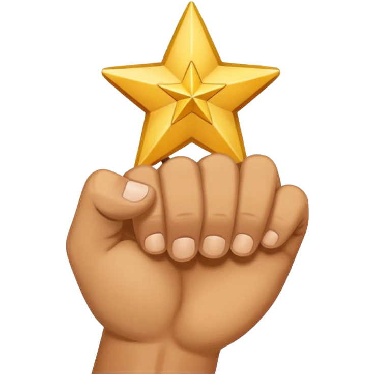 closed fist with a star above invented sign emoji