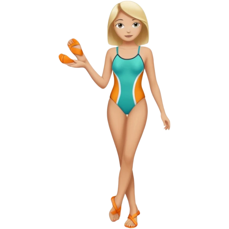 Draw a girl in a swimsuit who shows her foot emoji