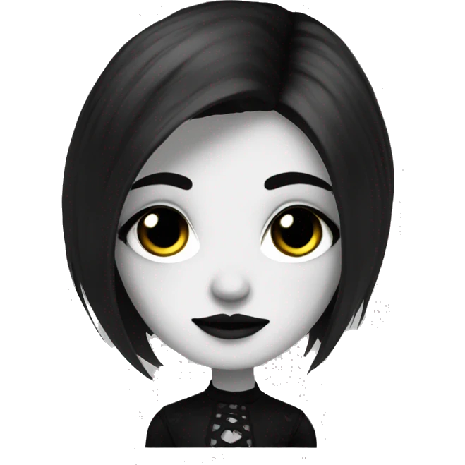 Mexican Goth girl black and white hair emoji