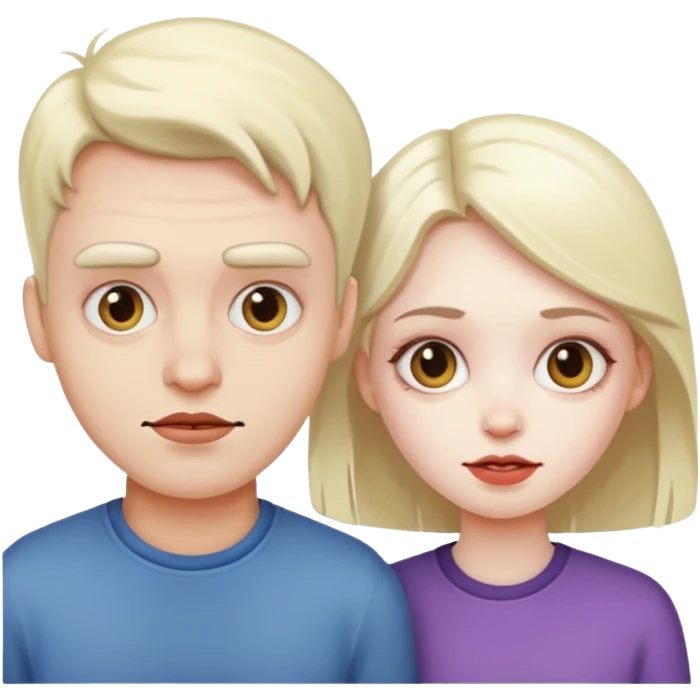 Weird guy and girl emoji