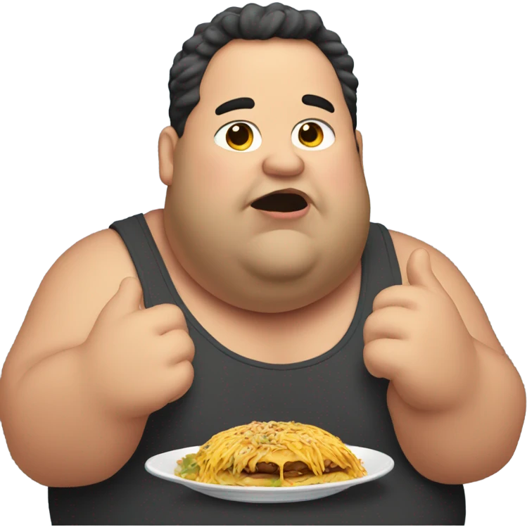 Fat Guy Doing A Mukbang emoji