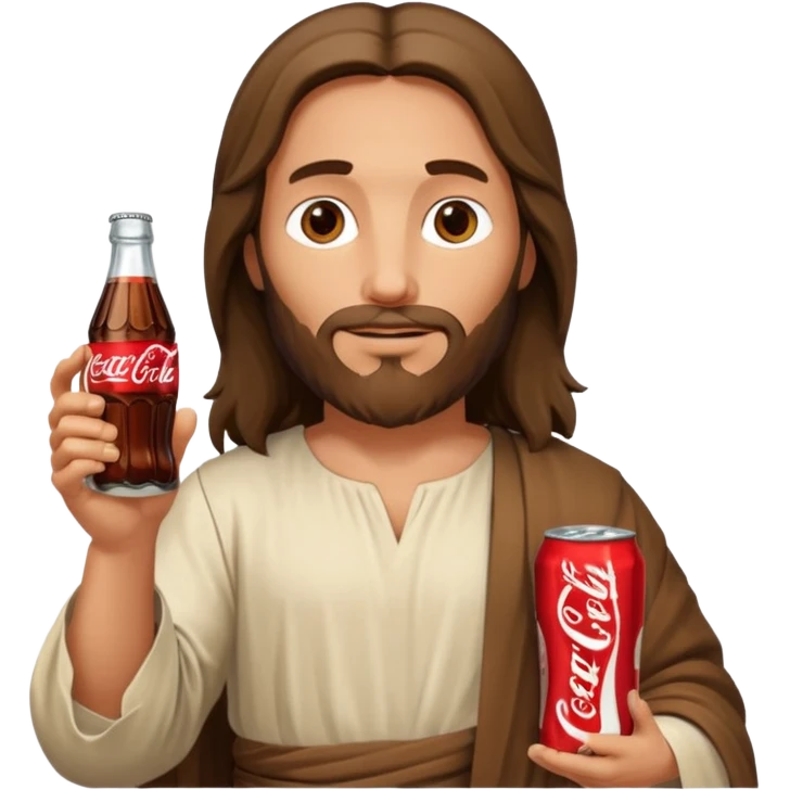 Jesus christ with a coke in his one hand emoji