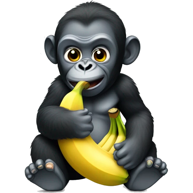 gorilla eating banana emoji