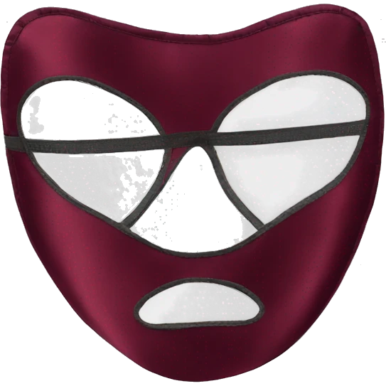 Bordeaux red silk eye mask emoji