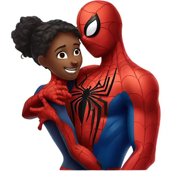 spider man hugging female spider man emoji