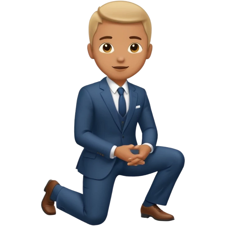 man kneeling and asking for marriage emoji