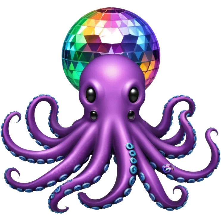 boule disco et poulpe emoji