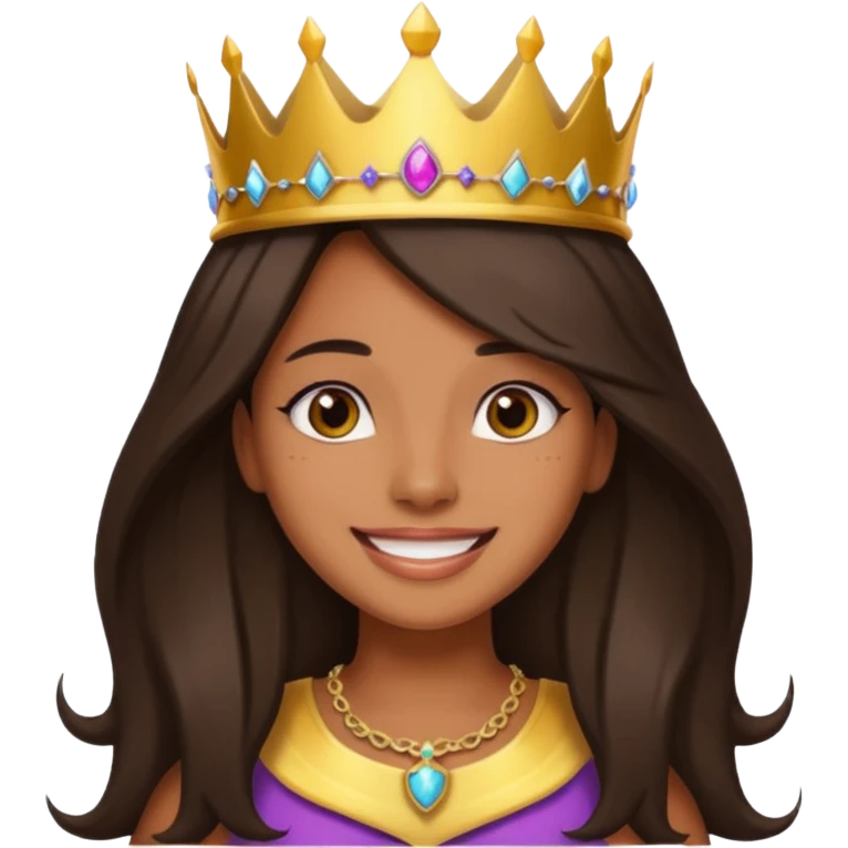 Chica piel morena con corona 👸🏽 emoji
