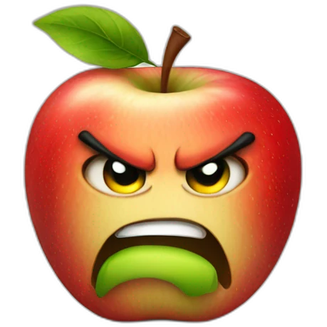 angry apple emoji
