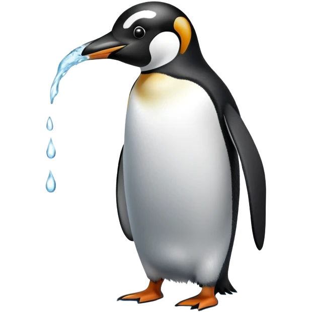pinguino tomando agua emoji