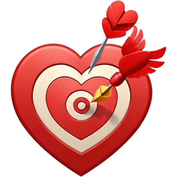 Flying heart target emoji
