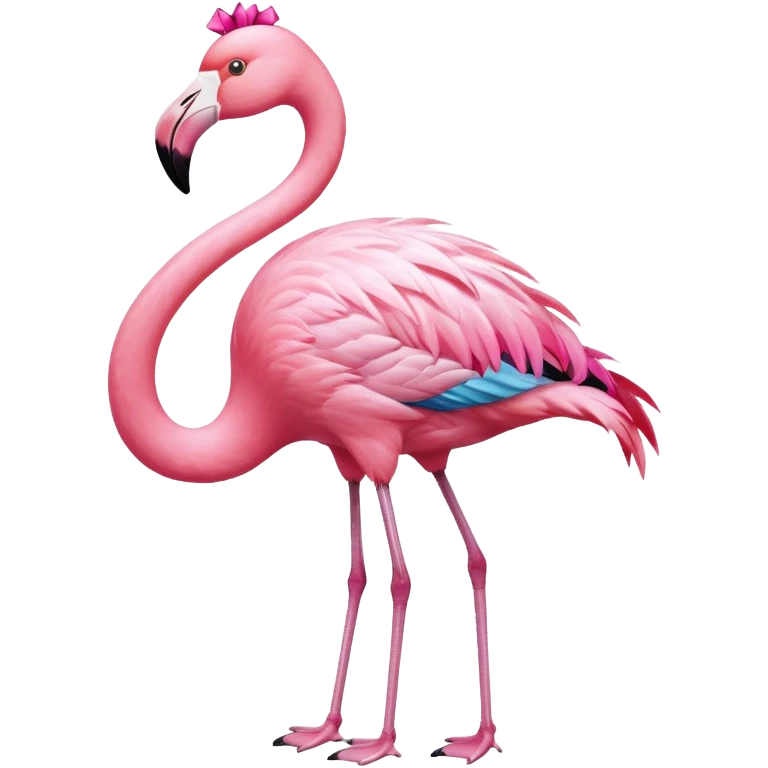Flamingo with ribbon bow on its neck emoji