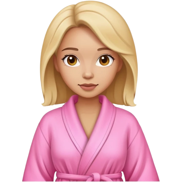 Beautiful woman in pink bathrobe emoji