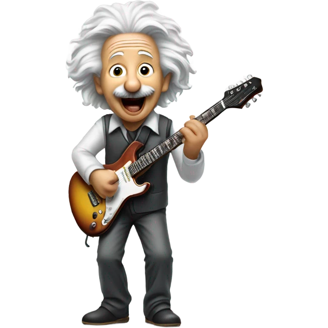 Albert Einstein jamming on guitar emoji
