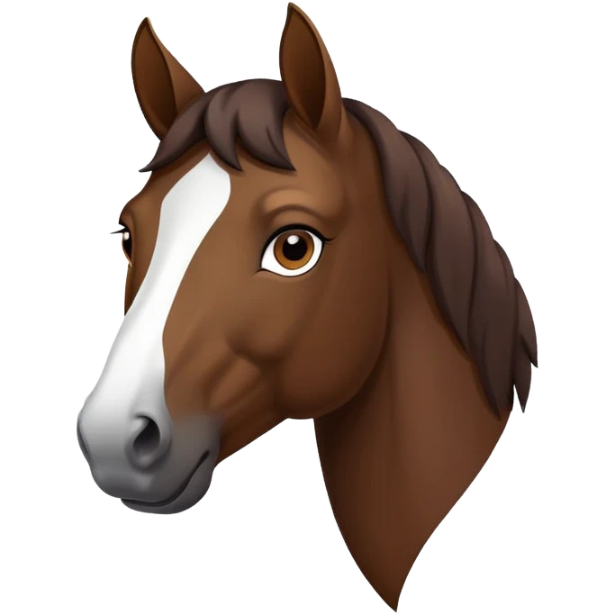 dark brown horse with white line from nose to eyes emoji