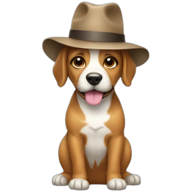 Dog wearing hat emoji