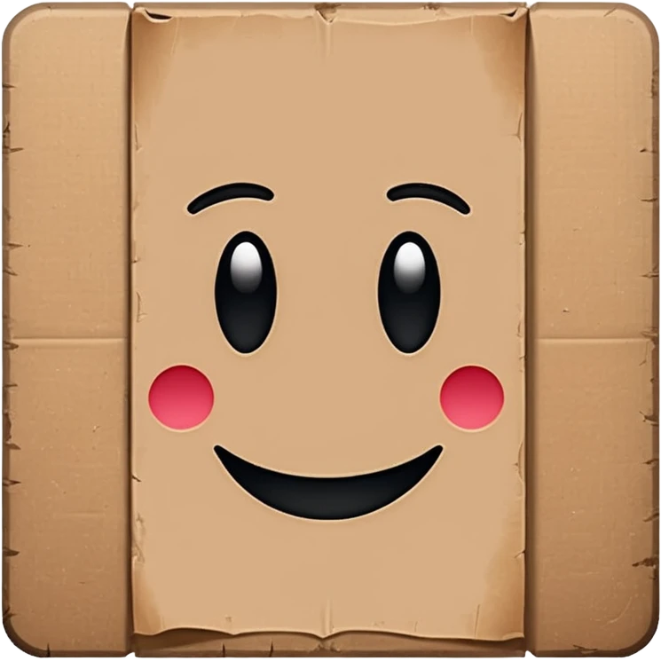 homeless cardboard sign icon, rectangle text on it emoji
