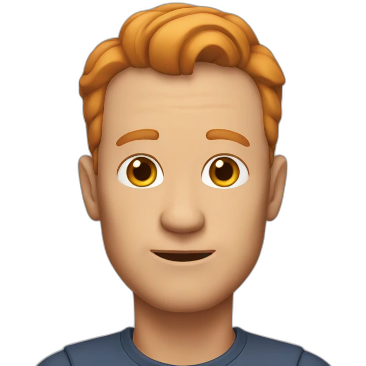 Middle aged man, slightly ginger, large ears emoji