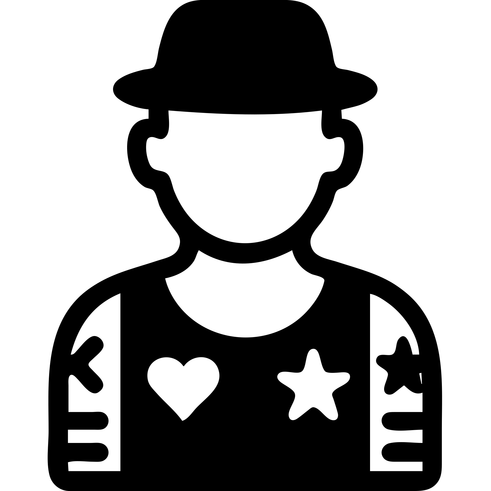 tattooed man with a hat, minimalist icon style emoji