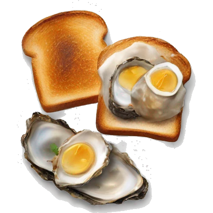 burnt toast, cheeky turkey and oysters emoji