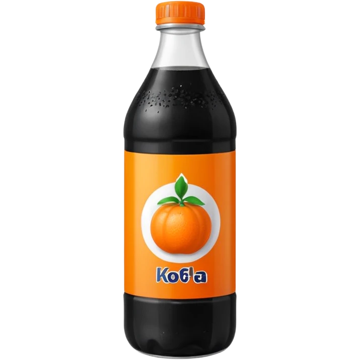 Czech Kofola black and orange in a plastic bottle black liquid emoji
